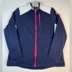 Lauren Ralph Lauren Activewear Blue, White and Pink Zip-up Jacket Size 1X
